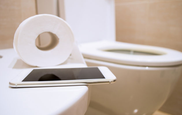 mobile phone in the toilet