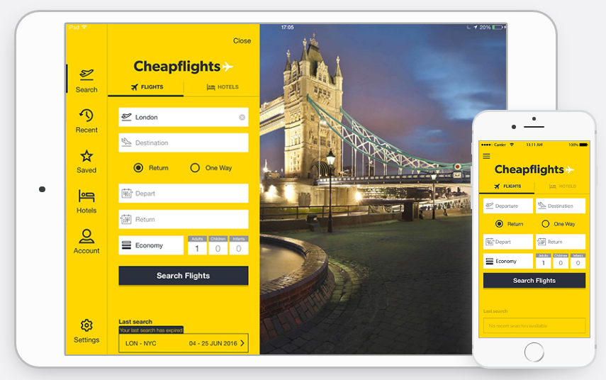Cheapflights flight finder app