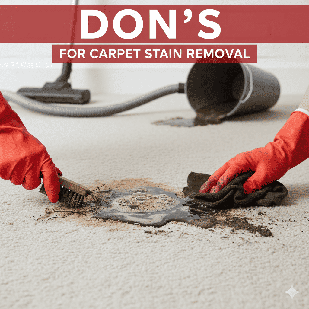 Don'ts for Carpet Stain Removal