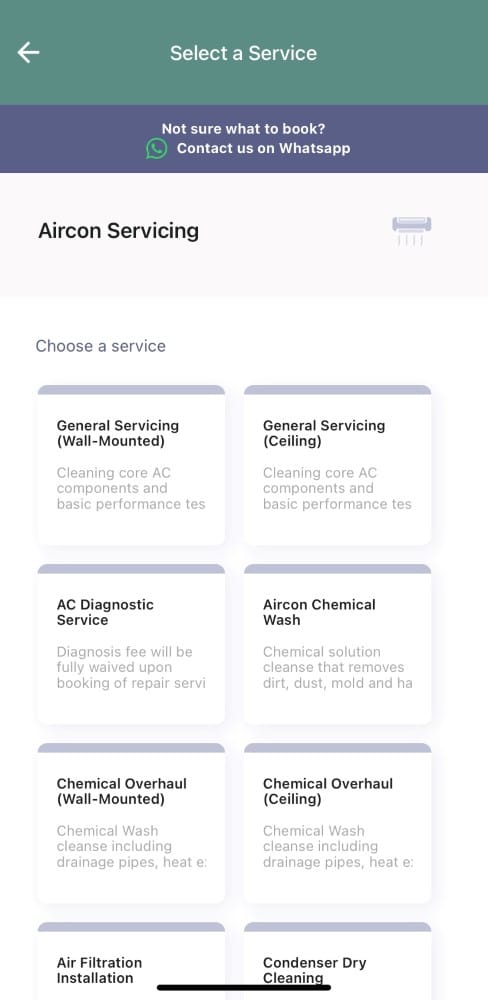 aircon servicing package guide - types of services and date