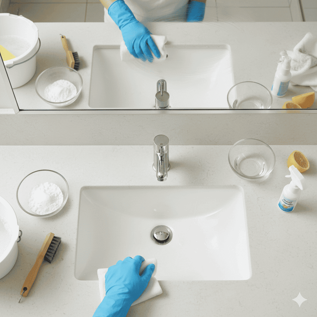 Sink, Counter, and Mirror cleaning
