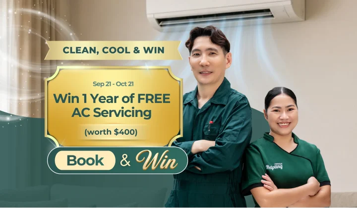 Clean, Cool & Win campaign: Book a Helpling home cleaning service for a chance to win rewards.