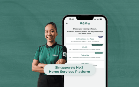 Helpling cleaning and home services app in Singapore for booking professional home cleaners